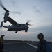 MV-22 takes off during sunset