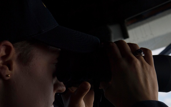 USS Zumwalt Sailors Stand Watch