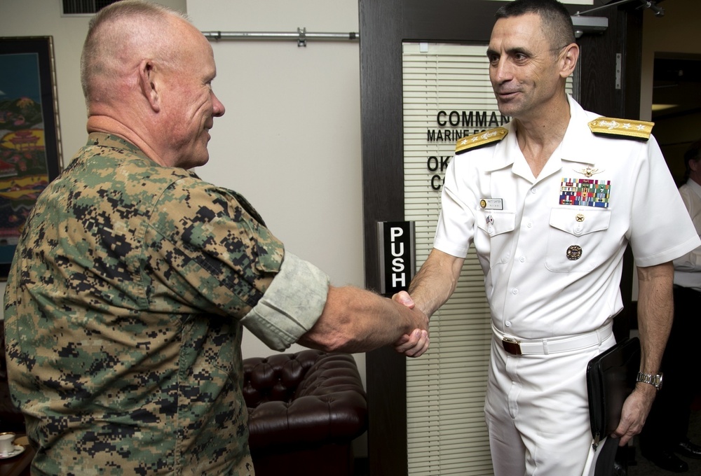 Admiral Matthew J. Carter, Commander of U.S. Naval Forces Japan, visits Okinawa