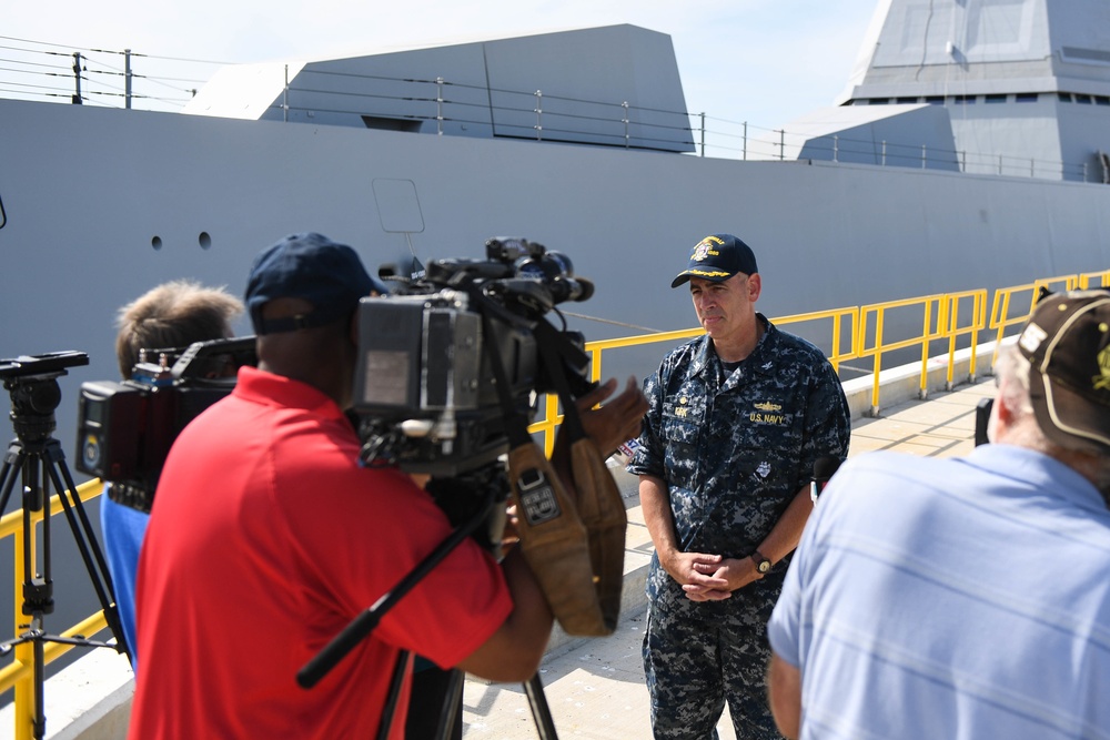 USS Zumwalt's CO Meets with NAVSTA Mayport's Local Media