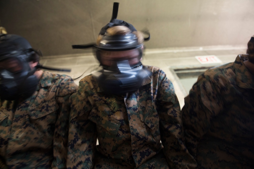 Marine recruits brave gas chamber on Parris Island