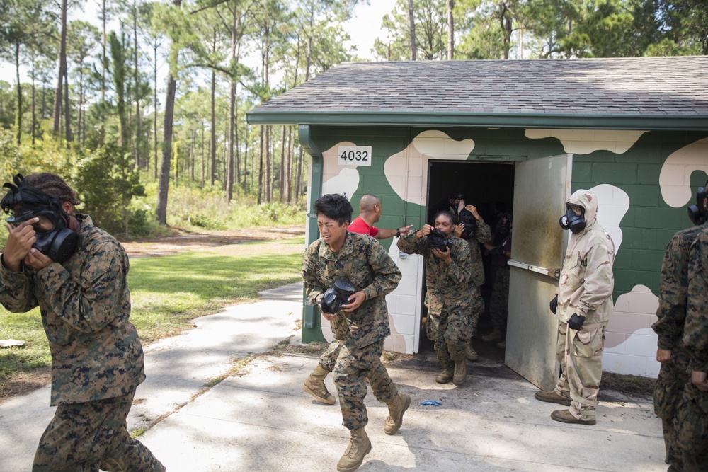 Marine recruits brave gas chamber on Parris Island