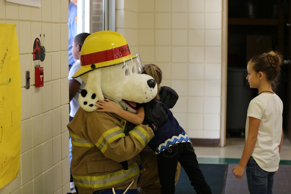 Cherry Point Firefighters visit students at W. J. Gurganus Elementary in Havelock
