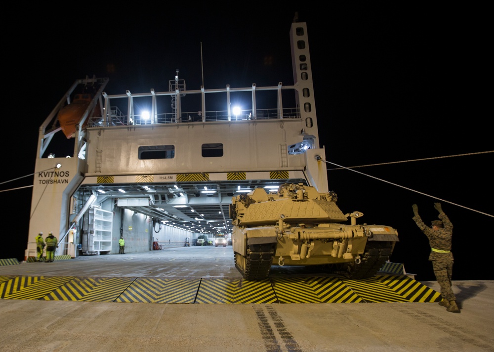 U.S. Marine prepare gear for transport to Arctic Circle
