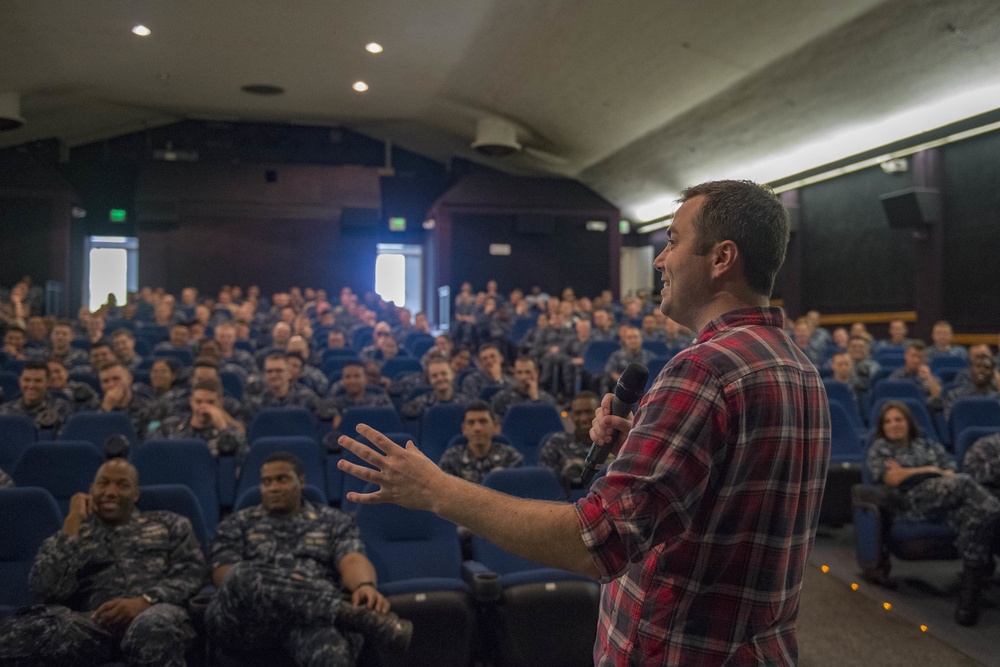 Performers Combine Comedy and Education to Inform Sailors on Alcohol Awareness