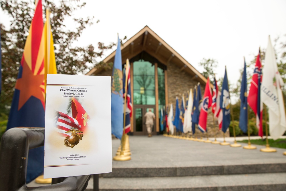 Chief Warrant Officer 5 Bradley Goode Retirement Ceremony