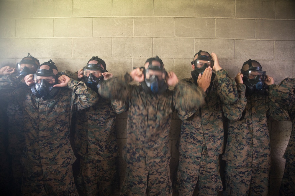 Marine recruits brave gas chamber on Parris Island