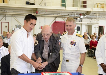 Cake cutting ceremony for 70th anniversary at Point Mugu