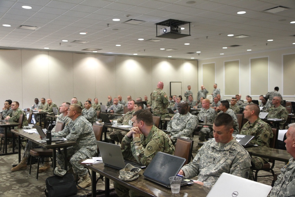 Sergeant Major Dailey visits 451st ESC First Sergeant Workshop