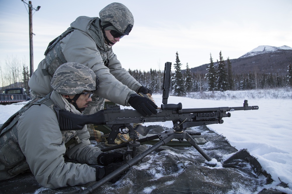 Security Forces Airmen fire the M240B machine gun