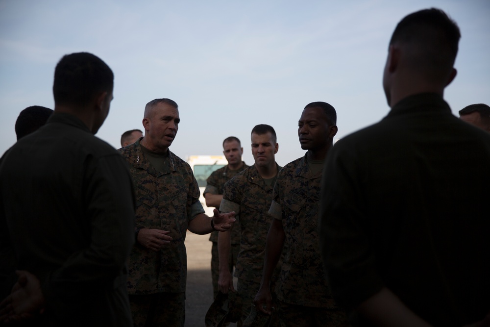 U.S. MARFORCOM Commander visits SPAMGTF-CR-AF Marines