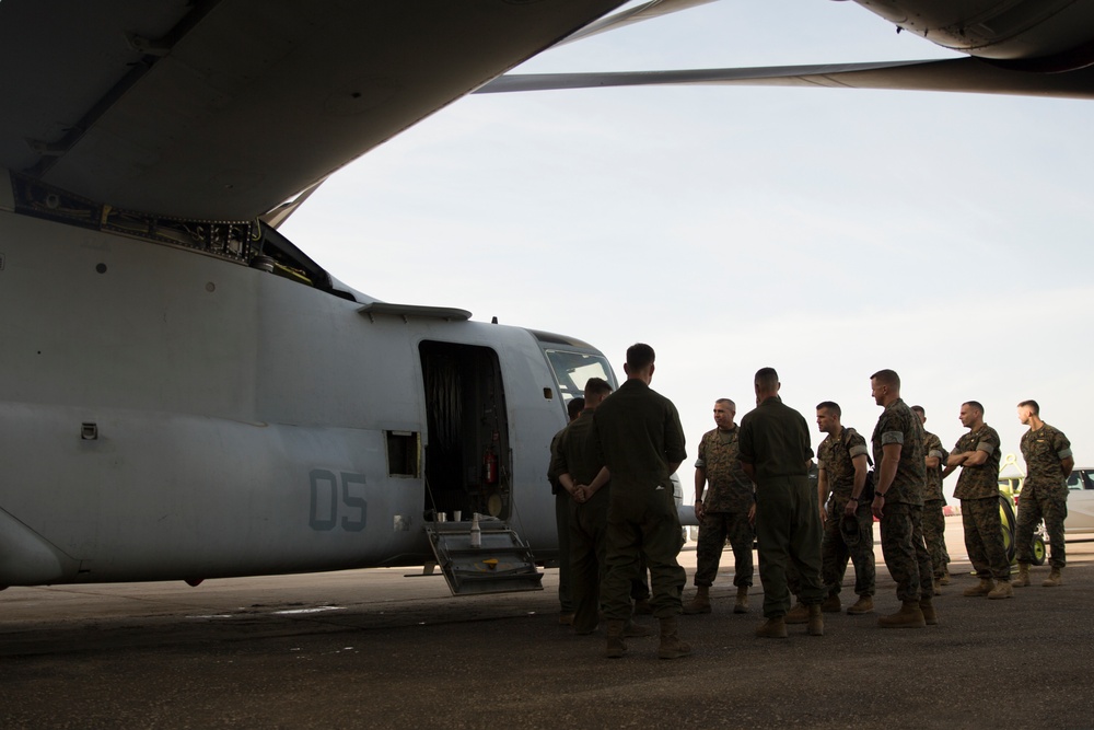 U.S. MARFORCOM Commander visits SPAMGTF-CR-AF Marines