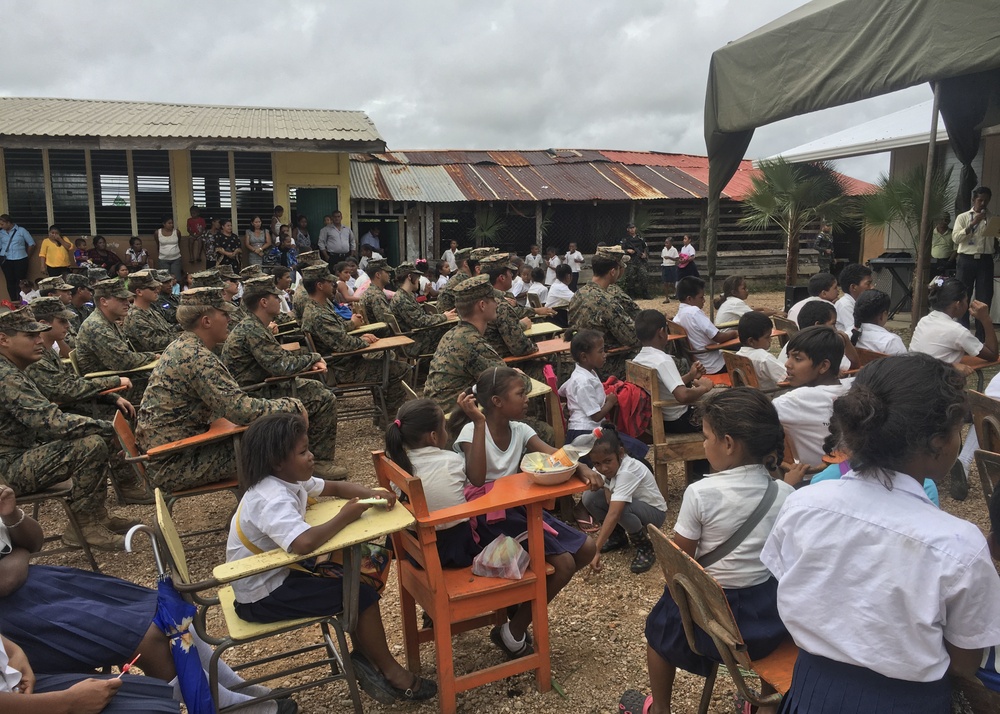 Marines with SPMAGTF-SC Celebrate Republica de Cuba School Grand Opening