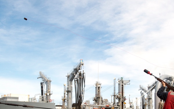 USS Lake Champlain (CG 57) Replenishment-At-Sea with USNS Yukon (T-AO 202)