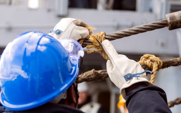 USS Lake Champlain (CG 57) Replenishment-At-Sea with USNS Yukon (T-AO 202)