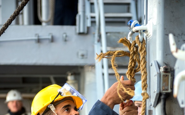 USS Lake Champlain (CG 57) Replenishment-At-Sea with USNS Yukon (T-AO 202)