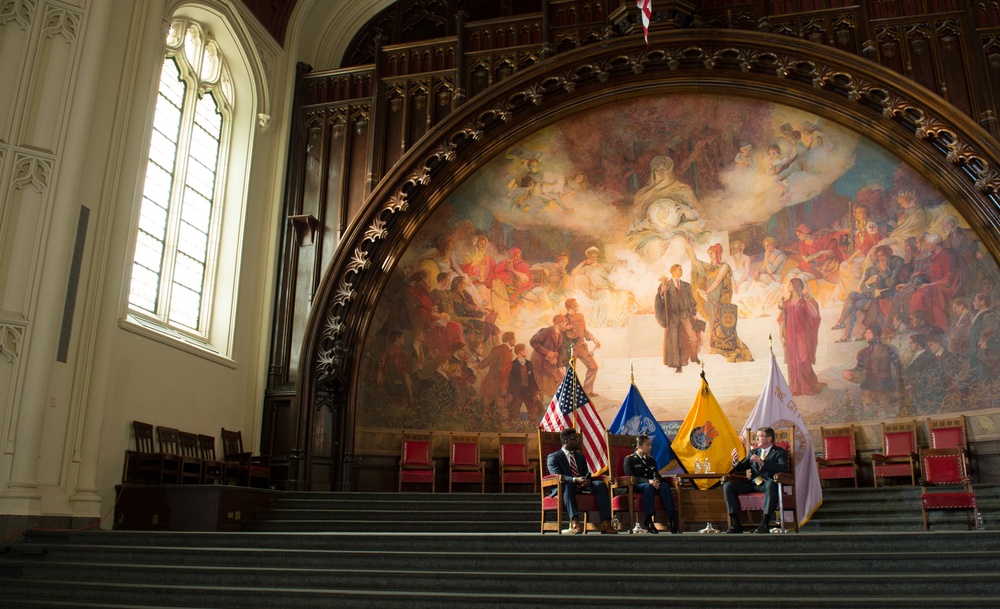 SD speaks during New York city college event