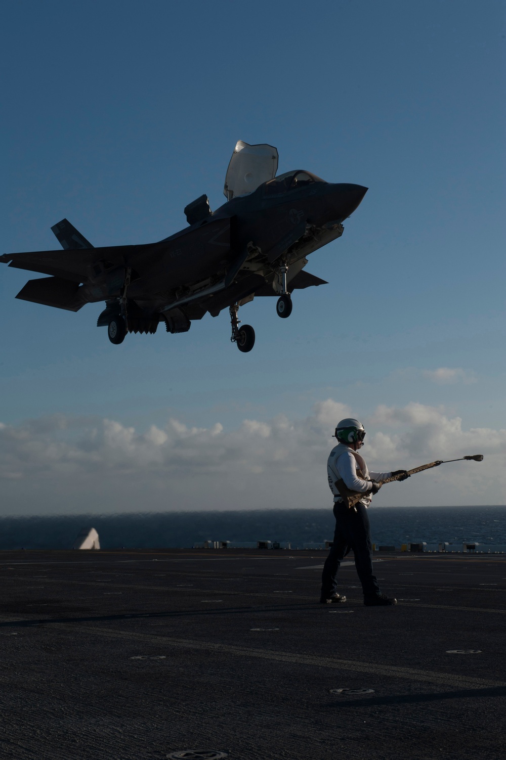 F-35B Lightning II Aircraft land aboard USS America for Developmental Test Phase III