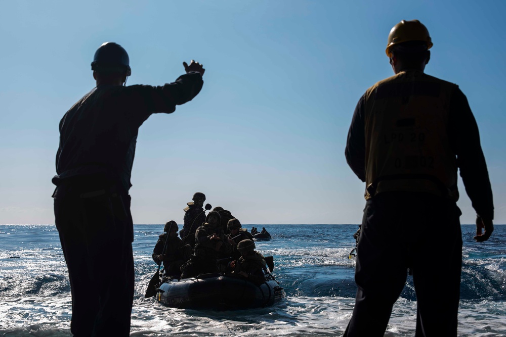 3/3 Marines launch and embark CRRCs aboard USS Green Bay during Blue Chromite 2017