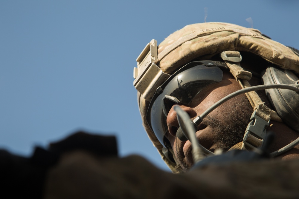 U.S. Soldiers conduct a key leader engagement at Qayyarah West Airfield