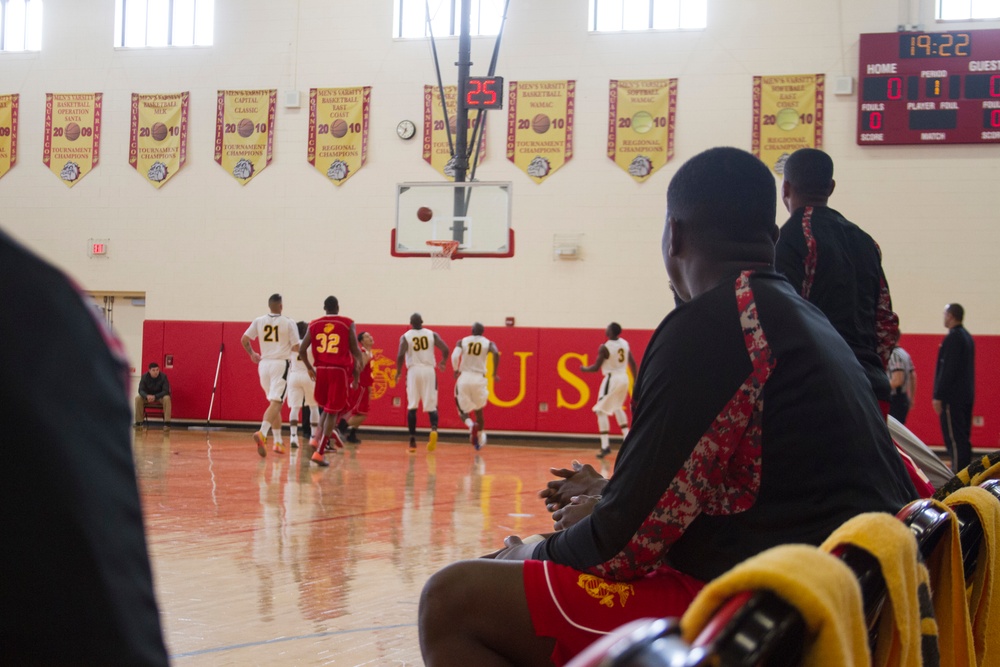 USMC Basketball Team Takes on Men's Armed Forces Basketball Championship