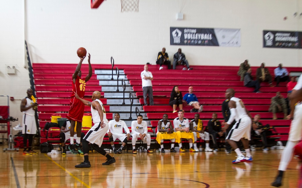 USMC Basketball Team Takes on Men's Armed Forces Basketball Championship