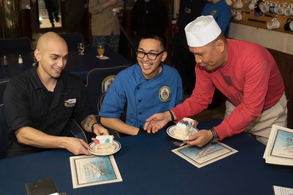 USS Bonhomme Richard (LHD 6) Food service assistants and cooks appreciation night