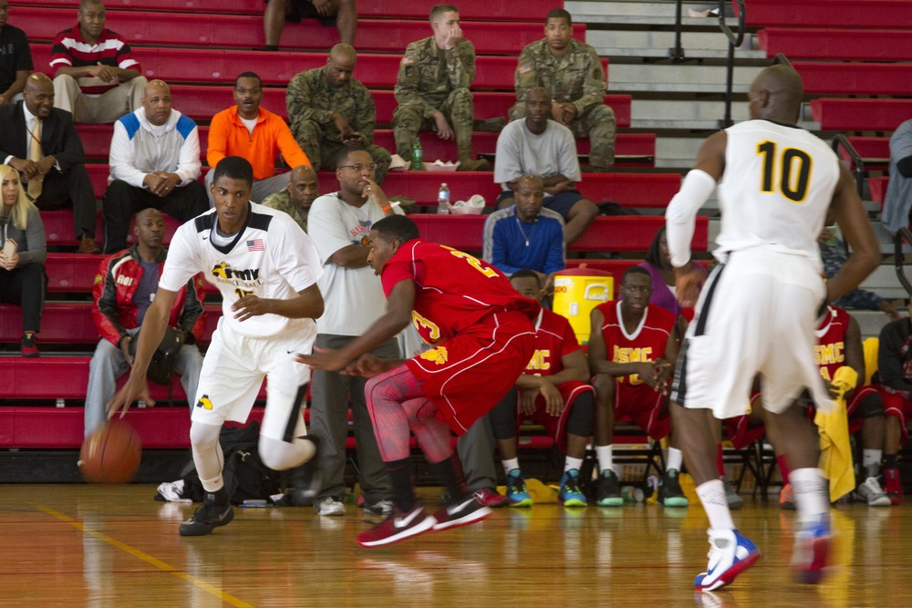 USMC Basketball Team Takes on Men's Armed Forces Basketball Championship