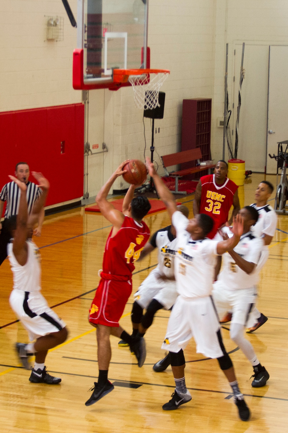 USMC Basketball Team Takes on Men's Armed Forces Basketball Championship