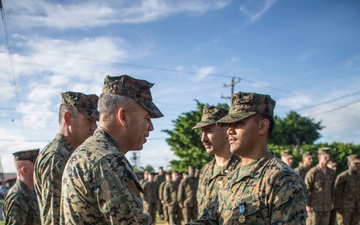 U.S. Marine Brig. Gen. Paul Lebidine visits Marines of SPMAGTF-SC in Honduras