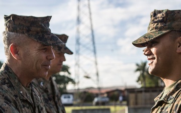 U.S. Marine Brig. Gen. Paul Lebidine visits Marines of SPMAGTF-SC in Honduras