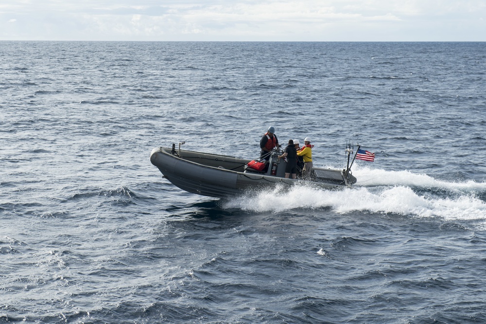 USS Coronado (LCS 4) conducts at-sea operations in 7th Fleet’s area of operations.