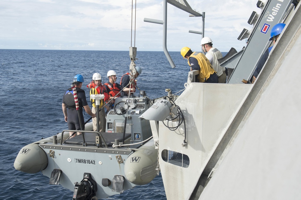 USS Coronado (LCS 4) conducts at-sea operations in 7th Fleet’s area of operations.