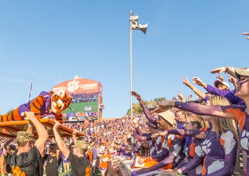 The Clemson Tiger gets ROTC support