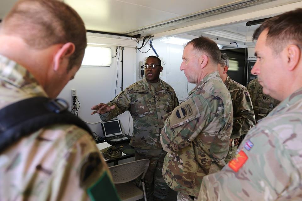 General Robert B. Abrams visits during AWA 17.1 on Ft. Bliss, Texas