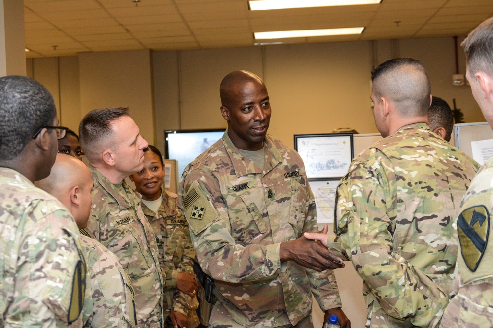 NATO’s Resolute Support, USFOR-A senior enlisted leader visits 1CD RSSB