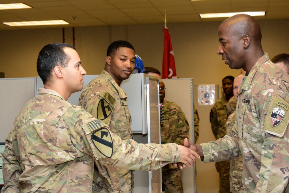 NATO’s Resolute Support, USFOR-A senior enlisted leader visits 1CD RSSB