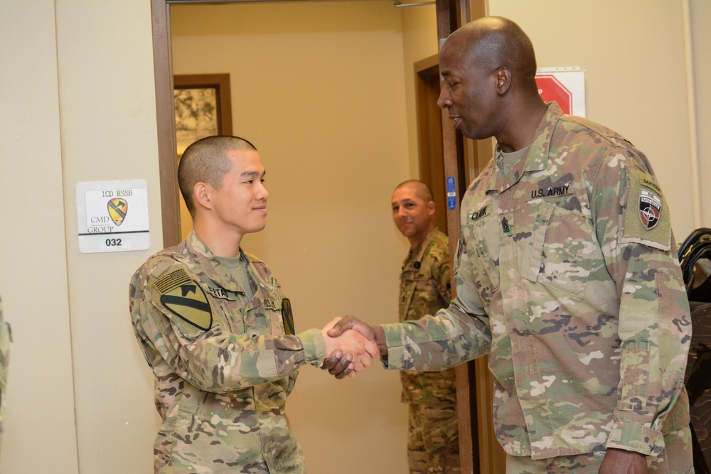 NATO’s Resolute Support, USFOR-A senior enlisted leader visits 1CD RSSB