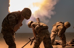 US Infantry Soldiers Assault Through the Desert: Live Fire Exercise