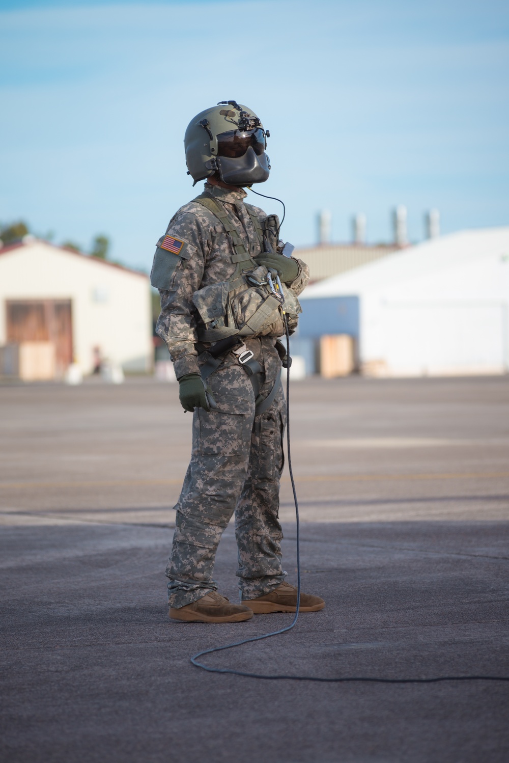 A 3rd Combat Aviation Brigade Soldier Prepares for a Mission