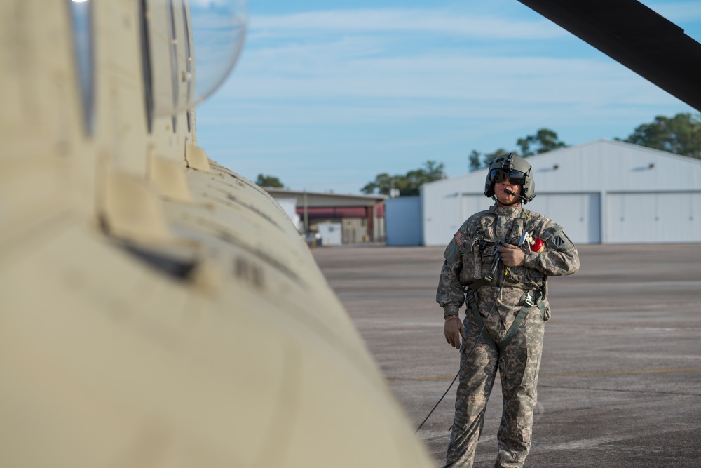 A 3rd Combat Aviation Brigade Soldier Prepares for a Mission