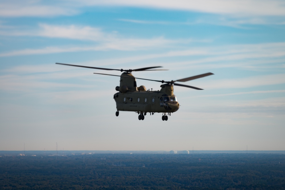 Chinook Maneuvers Over Fort Stewart