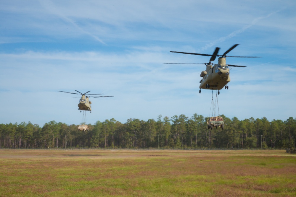 Chinooks Sling-load Lift Off