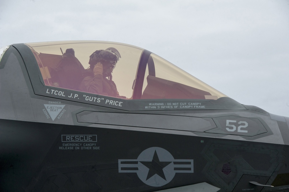 F-35B Lightning II Aircraft land aboard USS America for Developmental Test Phase III