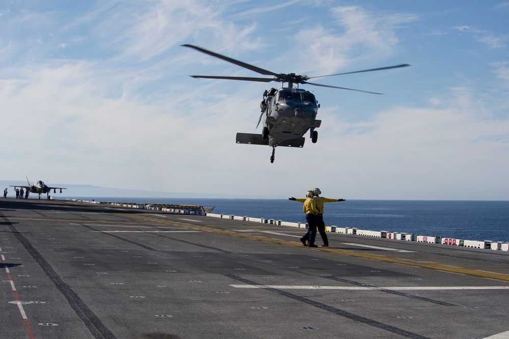 F-35B Lightning II Aircraft land aboard USS America for Developmental Test Phase III