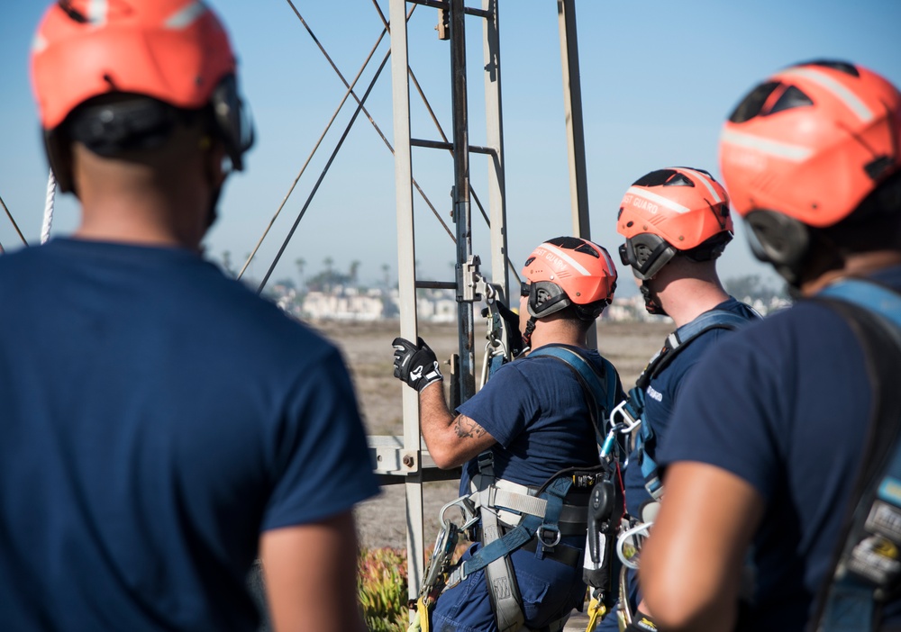 Coast Guard Aids to Navigation Team Los Angeles conducts tower climbing training