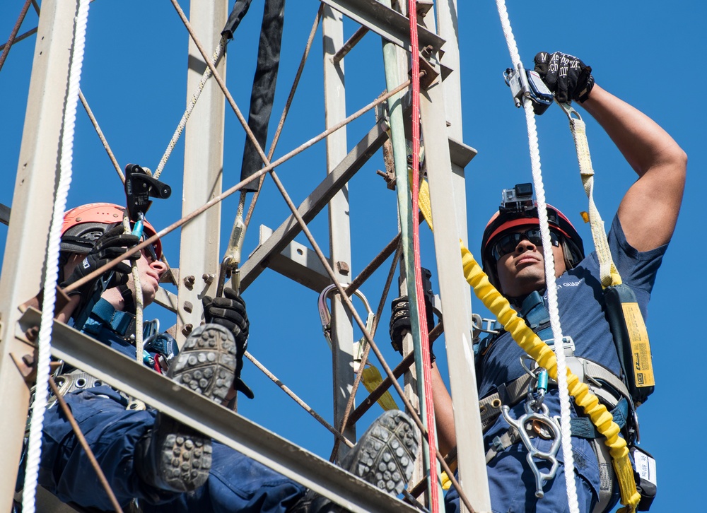 Coast Guard Aids to Navigation Team Los Angeles conducts tower climbing training