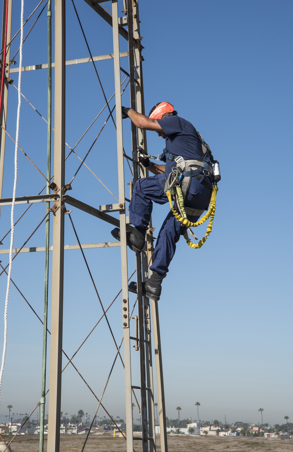 Coast Guard Aids to Navigation Team Los Angeles conducts tower climbing training