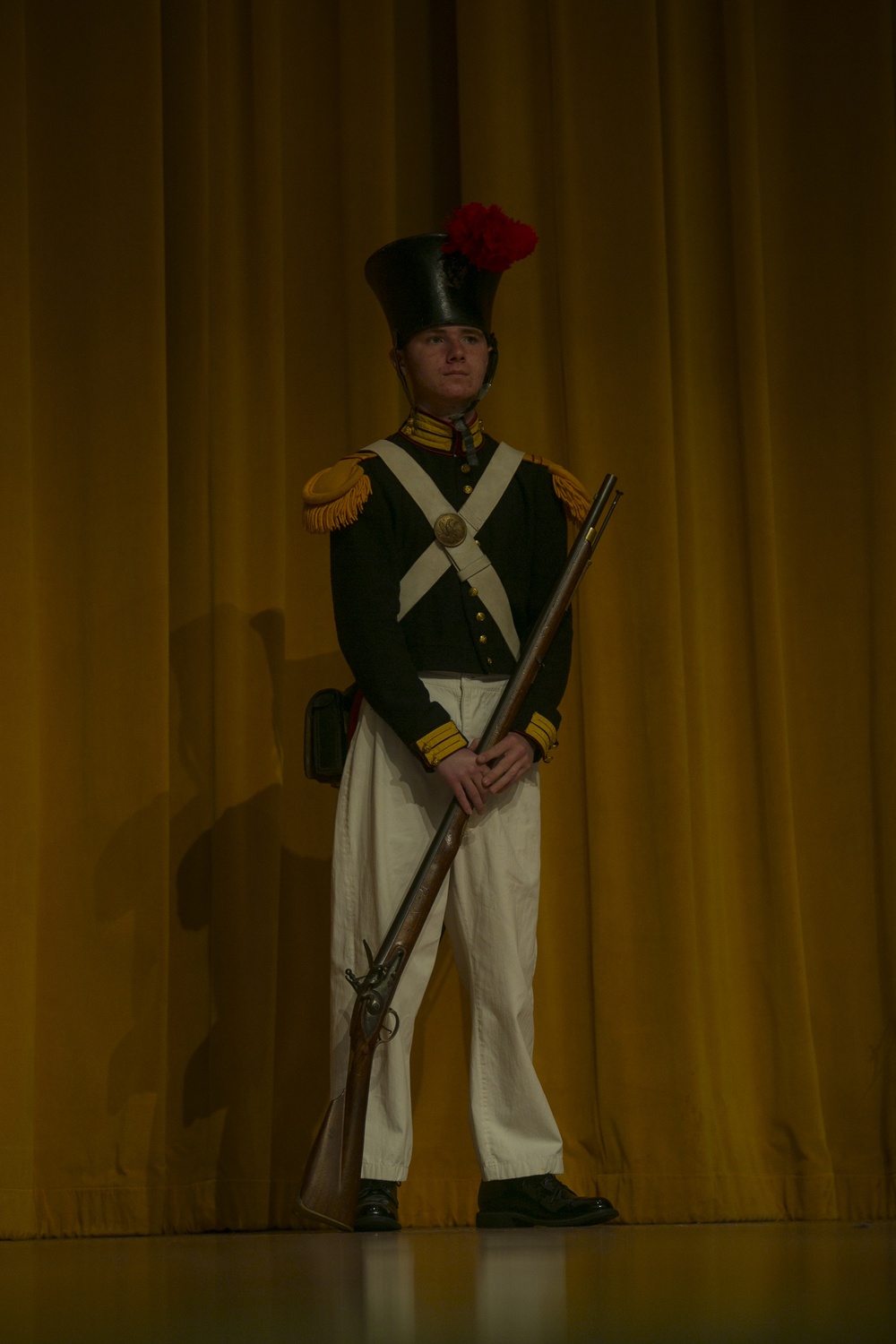 Kubasaki High School Junior Reserve Officer Training Corps cadets participate in Marine Corps uniform pageant