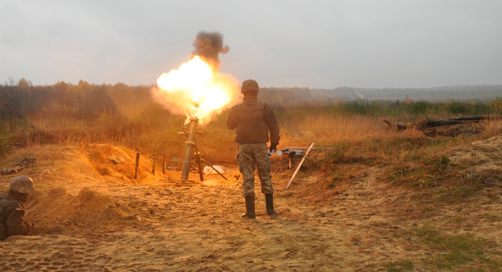 Ukrainian Soldiers conduct mortar live-fire at IPSC